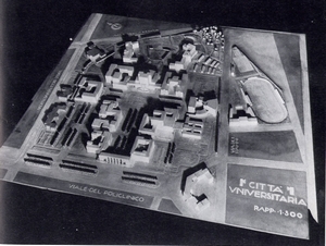 Modello della Città Universitaria nella soluzione del 1932 