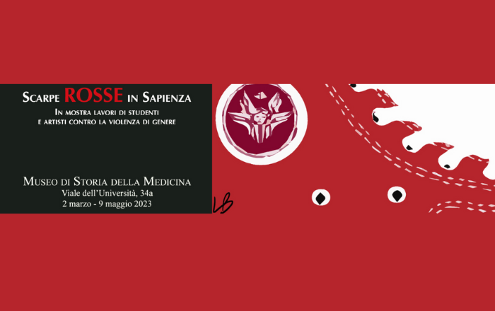 INAUGURAZIONE MOSTRA SCARPE ROSSE IN SAPIENZA. CONTRO LA VIOLENZA DI GENERE